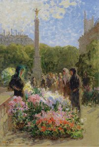 Ile De La Cite, Flowers Market — Pierre-eugène Montézin