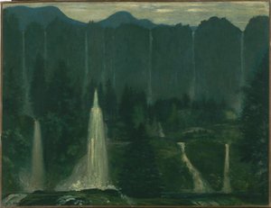 Many Waters — Arthur B. Davies, Romantic Landscape Painting