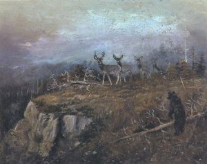 Deer And Bear In A Landscape — Charles Marion Russell