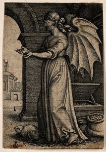 A Winged, Blindfolded Woman — Georg Pencz