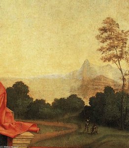Madonna And Child Enthroned Between St Francis And St Liberalis (detail)_3 — Giorgione, High Renaissance