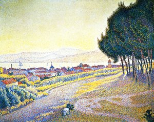 The Town At Sunset, Saint-tropez, Opus 233 — Paul Signac