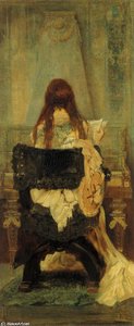 Dame Am Spinett — Hans Makart, Academic Art