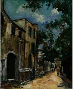 Rue Saint-vincent À Montmartre — Maurice Utrillo, Impressionism