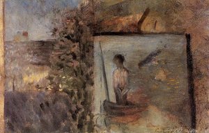 Landscape With Copy After 'le Pauvre Pecheur' — Georges Seurat