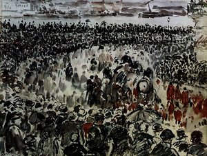 Rouen Burial Of Cardinal Bonnechose Sun — Camille Pissarro