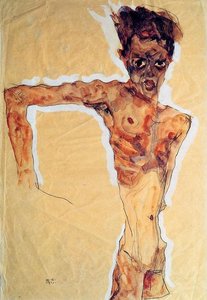 Self Portrait — Egon Schiele, Expressionist Painting