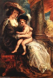 Helena Fourment With Her Son Francis Alte Pinako — Peter Paul Rubens