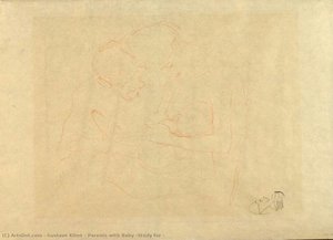 Parents With Baby (study For — Gustav Klimt