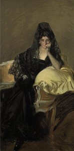 Retrato De Señora De Urcola Llevaba Una Mantilla De Negro — Joaquín Sorolla Y Bastida, Baroque