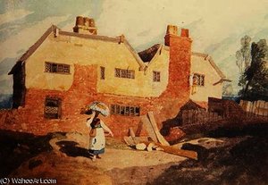 Cottages With A Washerwoman C.1808 - (9) — John Sell Cotman
