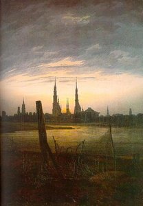 City At Moonrise — Caspar David Friedrich, Romanticism