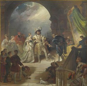 François Ier, Accompagné De La Reine De Navarre, Sa Soeur, Et Entoure De Sa Cour, Reçoit Les Tableaux Et Les Statues Rapportés D'italie Par Le Primatice — Alexandre Évariste Fragonard, Rococo
