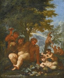 Landscape With Silenus And Putti — Abraham Brueghel