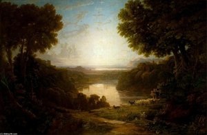 Italianate Landscape With Shepherds — George Barret The Younger, Romanticism