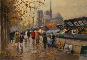 Bouquinistes — Edouard Cortès, Post-impressionism