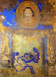 Evocation (head Of Christ Or Inspiration From A Mosaic In Ravenna) — Odilon Redon