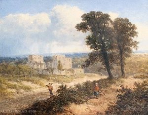 A Castle In A Summer Landscape — Edward H. Niemann, Romanticism