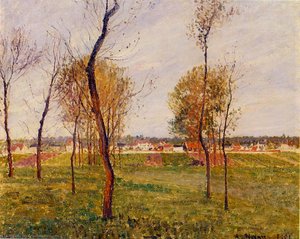 A Meadow In Moret — Camille Pissarro, Impressionism Landscape