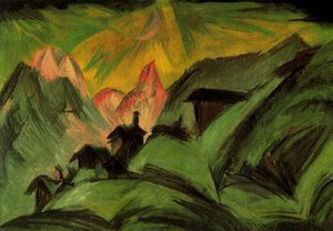 Alpine Pasture In The Light Of The Moon — Ernst Ludwig Kirchner