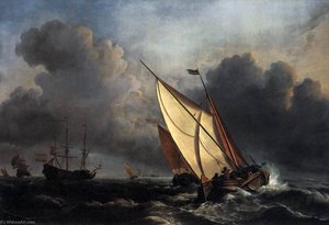 Ships On A Stormy Sea — Willem Van De Velde The Younger