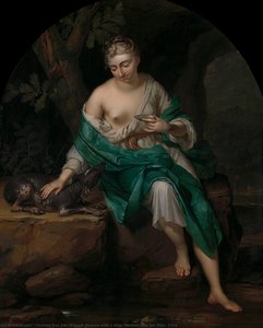 A Woman With A Dog, Herman Van Der Mijn, 1719 — Herman Van Der Mijn