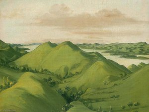 Beautiful Grassy Bluffs, 110 Miles Above St. Louis — George Catlin, Romanticism