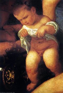 Bacchanal Of The Andrians (detail) — Titian