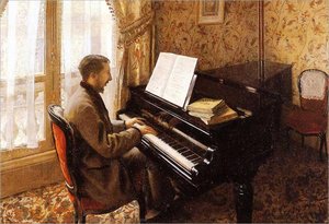 Young Man Playing The Piano — Gustave Caillebotte