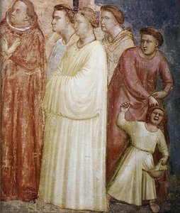 Scenes From The Life Of Saint Francis: 2. Renunciation Of Wordly Goods (detail) — Giotto Di Bondone, Proto-renaissance
