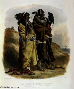 Sih-chida And Mahchsi-karehde, Mandan Indians — Karl Bodmer, Romanticism