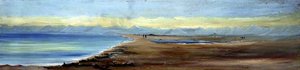 Landscape With A Lake Shore Surrounded By Mountains (probably The Dead Sea) — Caroline Emily Gray Hill