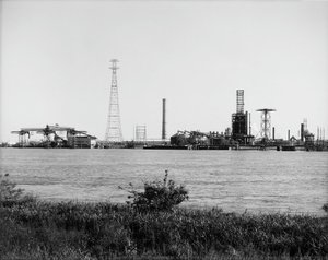 View Of St. Bernard Parish Industrial Waterfront; From West Bank Levee In Lower Algiers, New Orleans — Richard Sexton