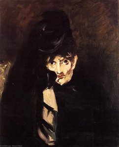 Portrait Of Berthe Morisot With Hat, In Mourning — Édouard Manet