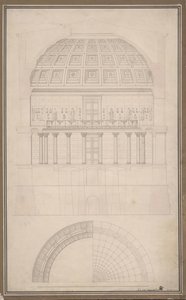Berlin. Altes Museum By The Lustgarten. Cross Section View Of The Rotunda — Karl Friedrich Schinkel, Romantic Classicism