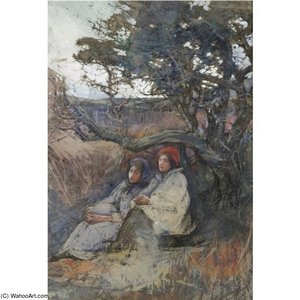 Girls Resting Beneath A Tree — Elizabeth Adela Stanhope Forbes