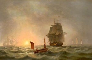 Seascape With Shipping — Thomas Luny
