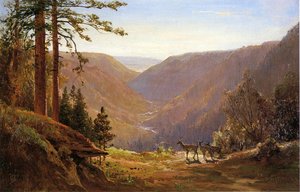 Valley With Deer — Thomas Hill