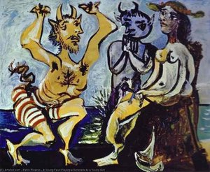 A Young Faun Playing A Serenade To A Young Girl — Pablo Picasso