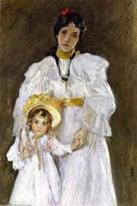 Double Portrait: A Sketch (also Known As Sketch For The Portrait Of Mother And Child) — William Merritt Chase