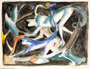 Playing Monkeys — Franz Marc, German Expressionism