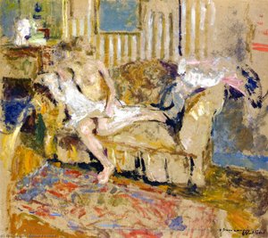 Nude In The Striped Salon — Jean-édouard Vuillard, Post-impressionism