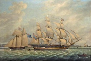 Frigate And A Sloop In The Mersey — John P Jenkinson