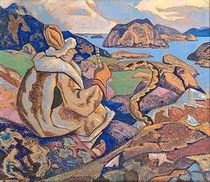 Snakes Facing (whisperer A Serpent) — Nicholas Roerich
