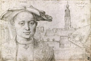 Portrait Of A Man With A View Of The Sint-michielsabdij At Antwerp — Albrecht Dürer, Renaissance