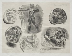 Sheet With Six Antique Medals — Eugène Delacroix