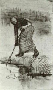 Peasant Woman, Standing Near A Ditch Or Pool — Vincent Willem Van Gogh