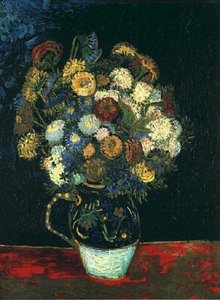 Still Life Vase With Zinnias — Vincent Willem Van Gogh, Post-impressionism