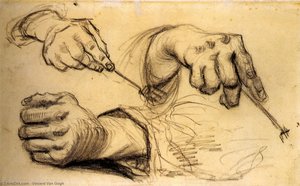 Three Hands, Two Holding Forks — Vincent Willem Van Gogh, Contemporary Realism