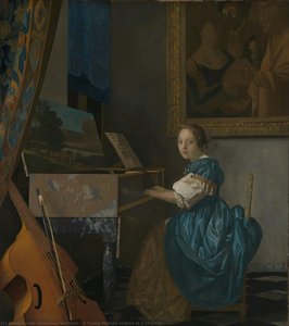 A Young Woman Seated At A Virginal — Johannes Vermeer